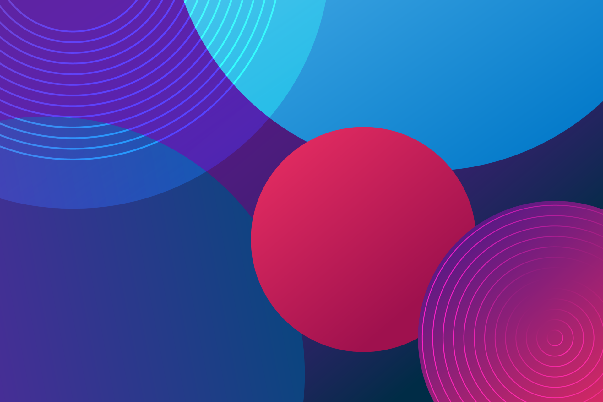 An illustration of overlapping circles in shades of blue, red, and purple.